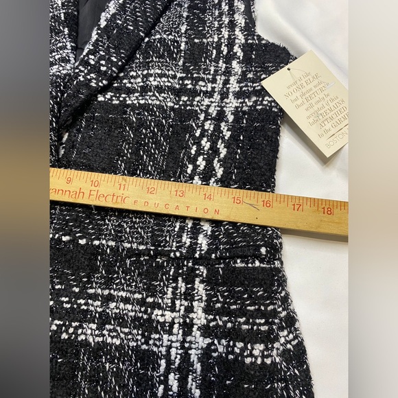 Boston Proper Black and White Plaid Blazer Vest - Picture 7 of 7